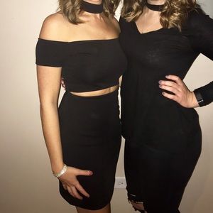 Black cut out dress with attached choker